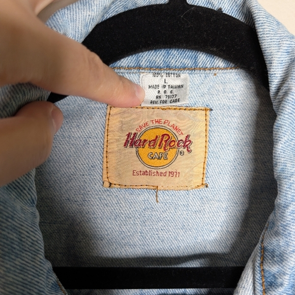 Hard Rock Cafe New York Vintage Denim Jacket sz L - Picture 4 of 9